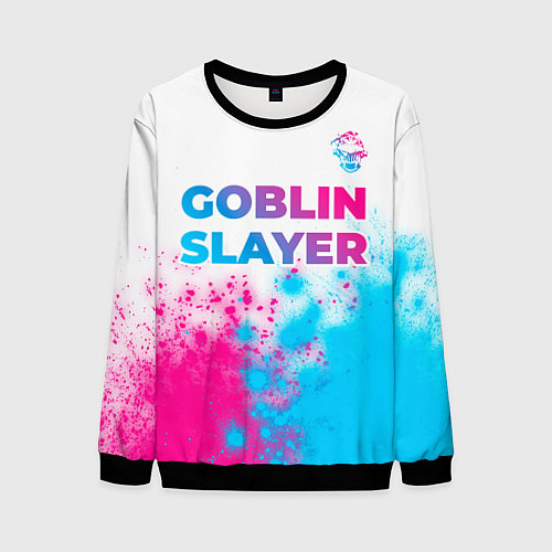 Мужской свитшот Goblin Slayer neon gradient style: символ сверху / 3D-Черный – фото 1