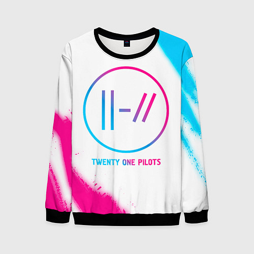 Мужской свитшот Twenty One Pilots neon gradient style / 3D-Черный – фото 1