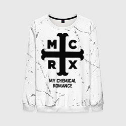 Мужской свитшот My Chemical Romance glitch на светлом фоне