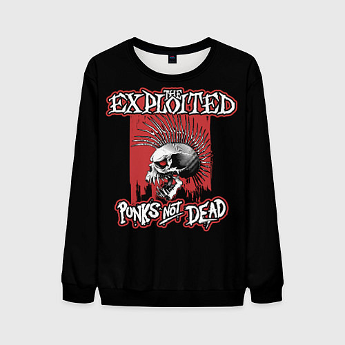 Мужской свитшот Exploited - punks not dead / 3D-Черный – фото 1