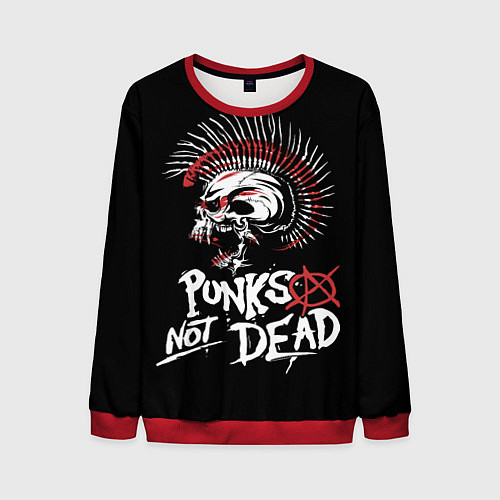 Мужской свитшот Punks not dead - анархия / 3D-Красный – фото 1