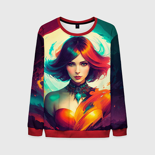 Мужской свитшот Сюрреалистическая композиция / 3D-Красный – фото 1