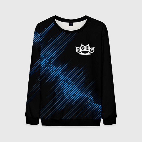 Мужской свитшот Five Finger Death Punch звуковая волна / 3D-Черный – фото 1