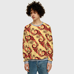 Свитшот мужской Винтажный растительный орнамент, цвет: 3D-меланж — фото 2