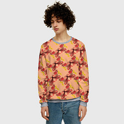 Свитшот мужской Абстрактный винтажный растительный орнамент, цвет: 3D-меланж — фото 2