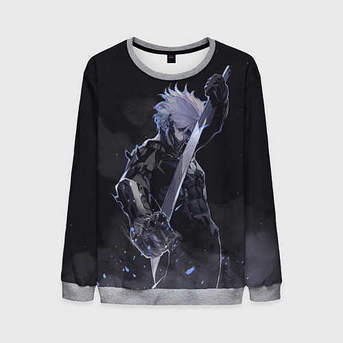 Мужской свитшот Metal Gear Rising - В дыму / 3D-Меланж – фото 1