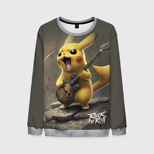 Мужской свитшот Pikachu rock / 3D-Меланж – фото 1