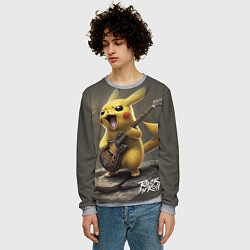 Свитшот мужской Pikachu rock, цвет: 3D-меланж — фото 2