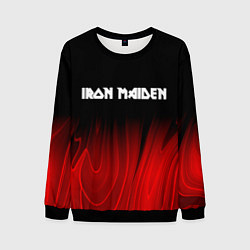 Свитшот мужской Iron Maiden red plasma, цвет: 3D-черный
