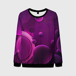 Свитшот мужской Фиолетовые шары, цвет: 3D-черный
