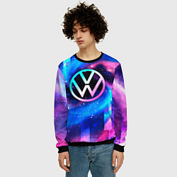 Свитшот мужской Volkswagen неоновый космос, цвет: 3D-черный — фото 2