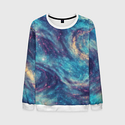Свитшот мужской Путеводная звезда в космосе, цвет: 3D-белый