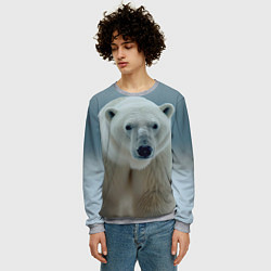 Свитшот мужской Белый медведь полярный, цвет: 3D-меланж — фото 2