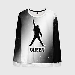 Мужской свитшот Queen glitch на светлом фоне