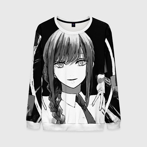 Мужской свитшот Макима тянет ручки - Человек - бензопила / 3D-Белый – фото 1