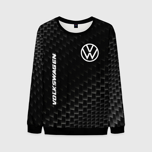 Мужской свитшот Volkswagen карбоновый фон / 3D-Черный – фото 1