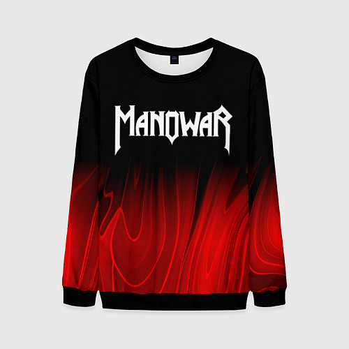 Мужской свитшот Manowar red plasma / 3D-Черный – фото 1