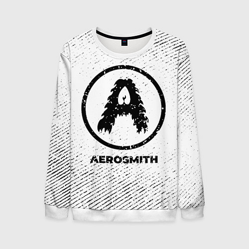 Мужской свитшот Aerosmith с потертостями на светлом фоне / 3D-Белый – фото 1
