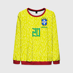 Свитшот мужской Винисиус Жуниор ЧМ 2022 сборная Бразилии домашняя, цвет: 3D-красный
