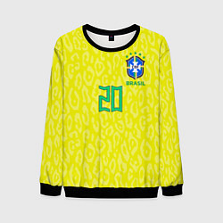 Свитшот мужской Винисиус Жуниор ЧМ 2022 сборная Бразилии домашняя, цвет: 3D-черный