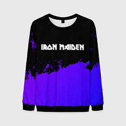 Мужской свитшот Iron Maiden purple grunge