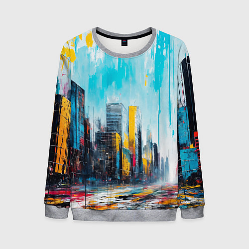 Мужской свитшот Палитра города / 3D-Меланж – фото 1