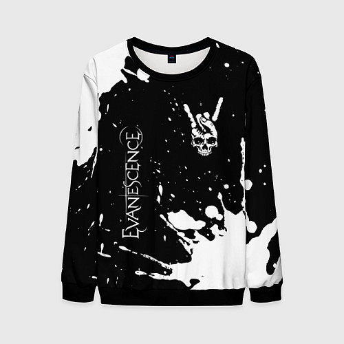 Мужской свитшот Evanescence и рок символ на темном фоне / 3D-Черный – фото 1