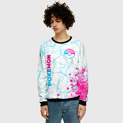 Свитшот мужской Pokemon neon gradient style: надпись, символ, цвет: 3D-черный — фото 2