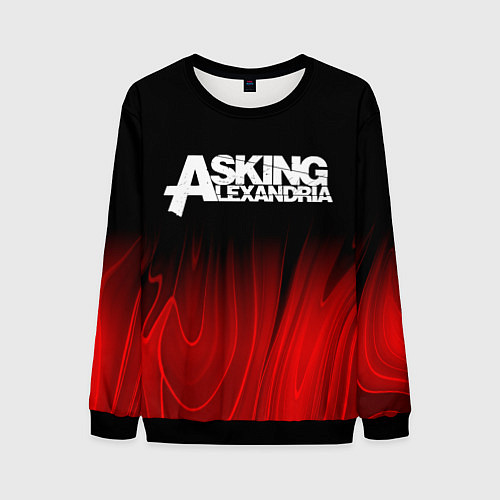 Мужской свитшот Asking Alexandria red plasma / 3D-Черный – фото 1