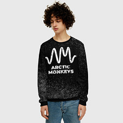 Свитшот мужской Arctic Monkeys с потертостями на темном фоне, цвет: 3D-черный — фото 2