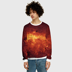 Свитшот мужской Огненная галактика, цвет: 3D-белый — фото 2