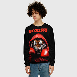Свитшот мужской Boxing tiger, цвет: 3D-черный — фото 2