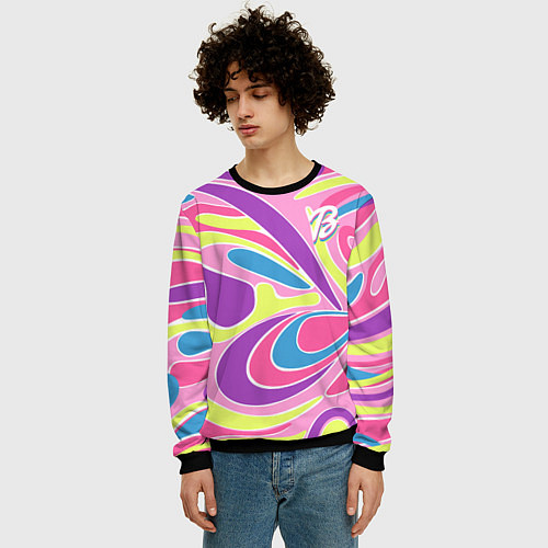 Мужской свитшот Barbie Totally Hair - ретро костюм / 3D-Черный – фото 3