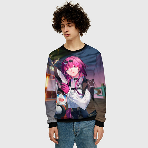 Мужской свитшот Кафка с Пом-Пом / 3D-Черный – фото 3