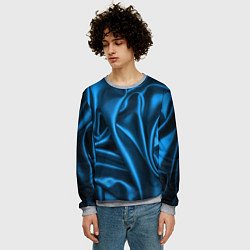 Свитшот мужской Синий шёлк, цвет: 3D-меланж — фото 2