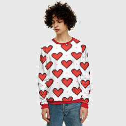Свитшот мужской Pixel heart, цвет: 3D-красный — фото 2
