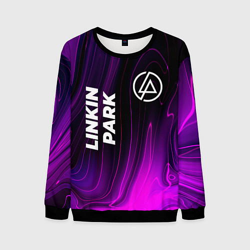 Мужской свитшот Linkin Park violet plasma / 3D-Черный – фото 1
