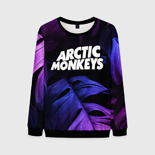 Мужской свитшот Arctic Monkeys neon monstera / 3D-Черный – фото 1