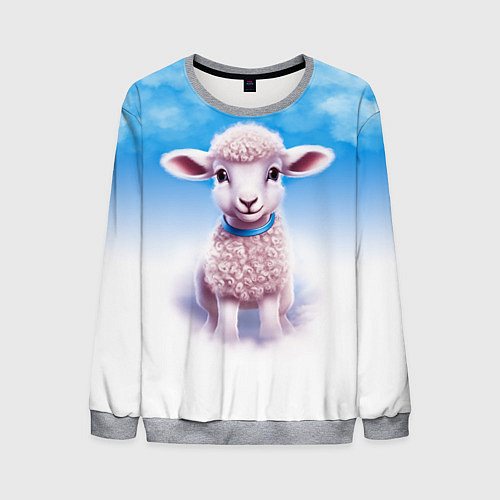 Мужской свитшот Ягнёнок / 3D-Меланж – фото 1