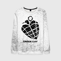 Свитшот мужской Green Day с потертостями на светлом фоне, цвет: 3D-белый