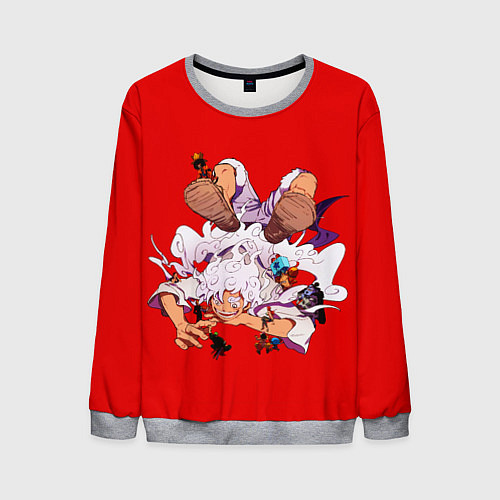 Мужской свитшот Луффи и его маленькие накама / 3D-Меланж – фото 1