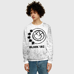 Свитшот мужской Blink 182 с потертостями на светлом фоне, цвет: 3D-белый — фото 2