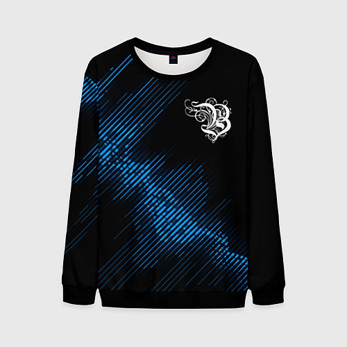 Мужской свитшот Burzum звуковая волна / 3D-Черный – фото 1