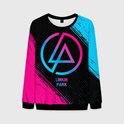 Мужской свитшот Linkin Park - neon gradient / 3D-Черный – фото 1