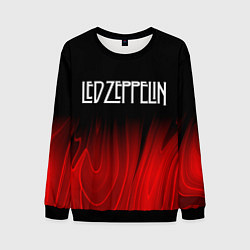 Свитшот мужской Led Zeppelin red plasma, цвет: 3D-черный