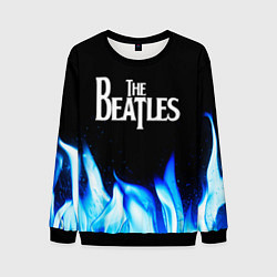 Свитшот мужской The Beatles blue fire, цвет: 3D-черный