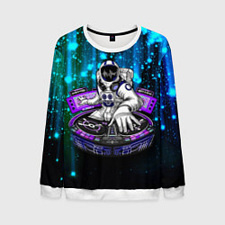 Свитшот мужской Space DJ - neon starfall, цвет: 3D-белый