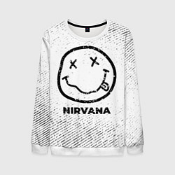 Мужской свитшот Nirvana с потертостями на светлом фоне