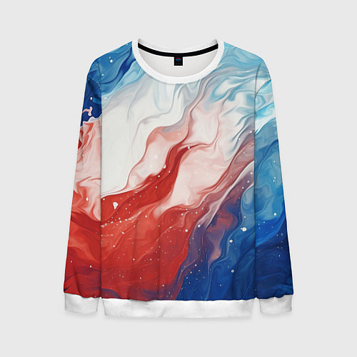 Мужской свитшот Белый синий красный / 3D-Белый – фото 1