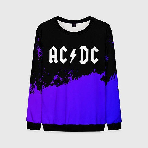 Мужской свитшот AC DC purple grunge / 3D-Черный – фото 1